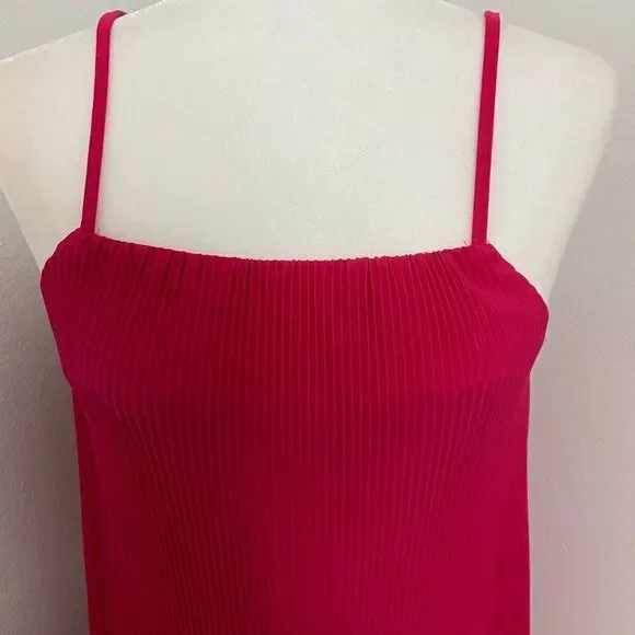 Zara Hot Pink Pleated Flowy Dress - Picture 2 of 5